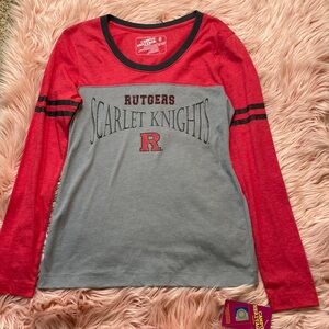 Campus Heritage Rutgers Scarlet Knights Ling Sleeved T-Shirt, Small, NWT